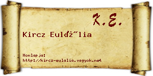 Kircz Eulália névjegykártya